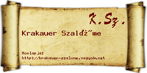 Krakauer Szalóme névjegykártya